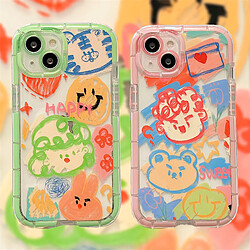 GUPBOO Étui pour iPhone11ProMax Graffiti dessin animé garçon fille dessin animé étui pour téléphone portable silicone femme