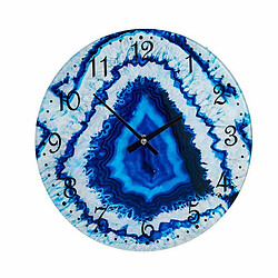 Gift Decor Horloge Murale Marbre Bleu Verre 30 x 4 x 30 cm (4 Unités)