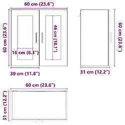 vidaXL Armoire murale de cuisine avec porte en verre Porto noir pas cher