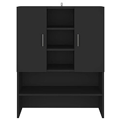 Avis Maison Chic Meuble rangement de salle de bain | Meuble pour machine à laver | Armoire murale de bain Noir 70,5x25,5x90 cm -GKD33867