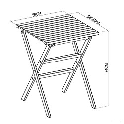 Acheter Table à Manger de Jardin Chillvert Milán Bois 56x56x74 cm Carrée 2 Personnes