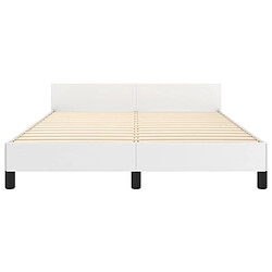 Acheter vidaXL Cadre de lit avec tête de lit sans matelas blanc 140x190 cm