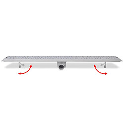 Helloshop26 Drain de douche linéaire 103 cm acier inoxydable drain de plancher 02_0003018 pas cher