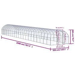 vidaXL Poulailler d'extérieur 3x20x2 m Acier galvanisé pas cher