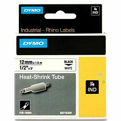 Kit de gaines thermo-retratables Rhino Dymo ID1-12 12 x 1,5 mm Noir Blanc (5 Unités)