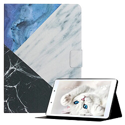 Etui en PU Porte-cartes à motif marbré Bleu/Blanc/Noir pour votre Samsung Galaxy Tab A7 Lite 8.7 pouces T220/T225