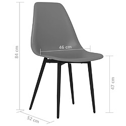 Acheter vidaXL Chaises à manger lot de 4 gris PP