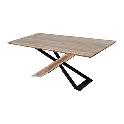 Acheter Vente-Unique Table à manger 8 personnes en bois d'acacia et métal noir - Naturel - DAMINO