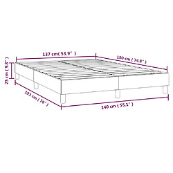 vidaXL Cadre de lit sans matelas noir 140x190 cm tissu pas cher