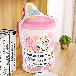 Universal 50 cm Hamster Milk Tea oreiller en peluche Poupée en peluche Double face coussin d'impression mignon cadeau (rose)