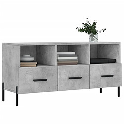 Avis Maison Chic Meuble TV scandinave - Banc TV pour salon gris béton 102x36x50 cm bois d'ingénierie -MN16432