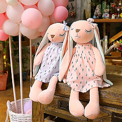 Universal Mignonne poupée lapin aux longues oreilles, peluche douce bonbon compagnon (bleu) pas cher