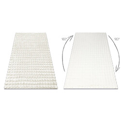 RUGSX Tapis BUBBLE blancs 11 IMITATION DE FOURRURE DE LAPIN 3D structurel 120x170 cm