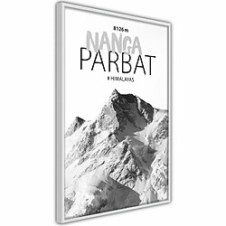 Paris Prix Affiche Murale Encadrée Peaks of the World Nanga Parbat 30 x 45 cm Blanc