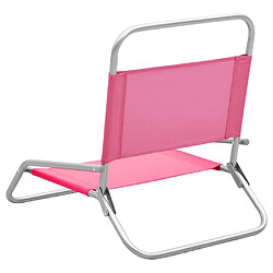 Avis vidaXL Chaises de plage pliables lot de 2 Rose Tissu