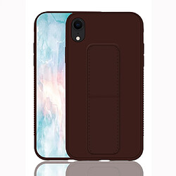 Wewoo Coque Rigide Pour iPhone XR antichoc PC + TPU Housse de protection avec bracelet et support café