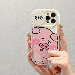 GUPBOO Étui pour iPhone13ProMax push window blush cochon mignon étui pour téléphone portable femmes