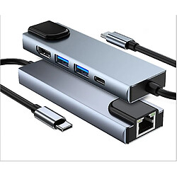 Universal 5in1 MultiPort Type-C Docking Station USB-C à 4K HDMI RJ45 PD