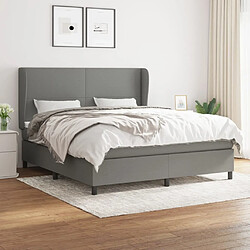 Maison Chic Lit Adulte - Lit simple Lit à sommier tapissier avec matelas moelleux - Meuble de Chambre - Gris foncé 180x200cm Tissu -MN61644