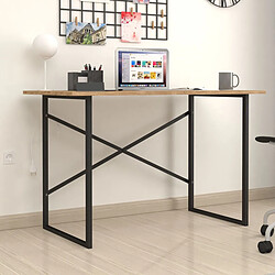 Bureau Alexandra House Living Noir Chêne Métal Bois MDP 120 x 75 x 60 cm industriel