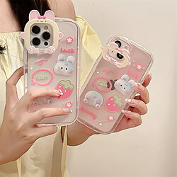 GUPBOO Étui pour iPhone13 Lucky Rabbit Strawberry Cute Phone Case Fille Résistant aux chutes