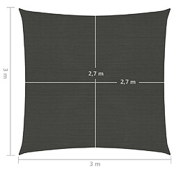 Acheter Helloshop26 Voile d'ombrage carré 3 x 3 m - Anthracite