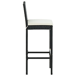 Acheter vidaXL Tabourets de bar avec coussins lot de 6 noir résine tressée