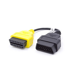 vhbw Câble adaptateur OBD2 pour appareil de diagnostic OBD adapté à tous les modèles Alfa Romeo, Fiat, Lancia - avec connecteur 16 broches.