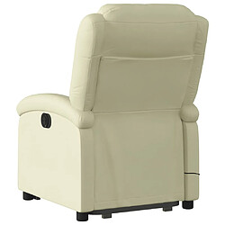 Acheter vidaXL Fauteuil inclinable de massage crème cuir véritable