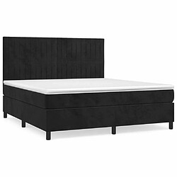 Maison Chic Lit Adulte - Lit simple Lit à sommier tapissier avec matelas moelleux - Meuble de Chambre - Noir 180x200 cm Velours -MN97200