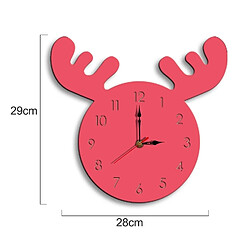 Avis Wewoo Horloge murale décorative de salon en forme de tête de cerf rose