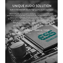 Universal 32 bits/384 kHz Bluetooth aptX LDAC DSD MP3 FALC lecteur de musique portable audio haute résolution | lecteur HiFi (noir) pas cher