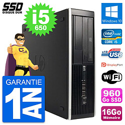 PC HP 8100 Elite SFF Intel Core i5-650 RAM 16Go SSD 960Go Windows 10 Wifi - Occasion