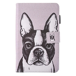 Wewoo Housse Étui pour Samsung Galaxy Tab E 8.0 / T377 beau dessin animé BullChien motif horizontal en cuir flip avec support et Slots de cartes Pen Slot