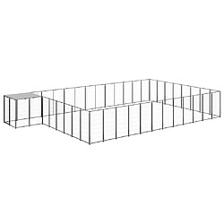 Helloshop26 Chenil extérieur cage enclos parc animaux chien 30,25 m² 110 cm acier noir 02_0000522