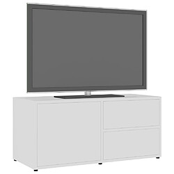 Acheter Maison Chic Meuble TV scandinave - Banc TV pour salon Blanc 80x34x36 cm Bois d'ingénierie -MN74672