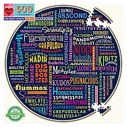 eeBoo Piece and Love 500 100 great Words Piece Puzzle cercle Rond pas cher