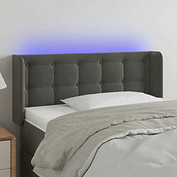 Maison Chic Tête de lit scandinave à LED,meuble de chambre Gris foncé 83x16x78/88 cm Velours -MN75982