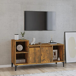 Maison Chic Meuble TV scandinave - Banc TV pour salon Chêne fumé 100x35x55 cm Bois d'ingénierie -MN24295