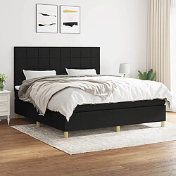 Maison Chic Lit Adulte - Lit simple Lit à sommier tapissier avec matelas moelleux - Meuble de Chambre - Noir 160x200 cm Tissu -MN76316