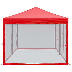 Avis vidaXL Tente de réception pliable avec parois Rouge 3x6 m