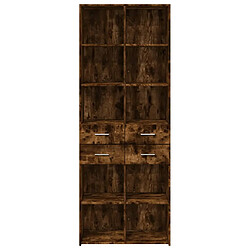 Avis vidaXL Buffet haut chêne fumé 70x42,5x185 cm bois d'ingénierie