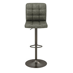 Moloo SQUAR-Tabouret de bar en cuir synthétique Anthracite-gris bronze (x2) pas cher