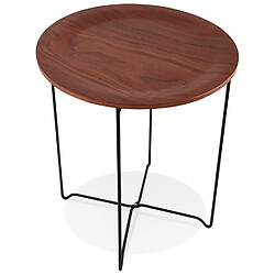 Alterego Table d'appoint design 'TSUNAMI' noire style industriel pas cher