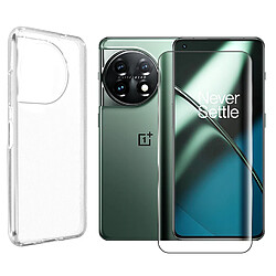 Coque souple transparente + verre trempé incurvé pour OnePlus 11 5G 6.7" - Visiodirect -