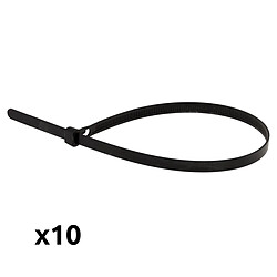 Lot de 10 colliers de câblage réutilisables 7,6x 250mm noirs - Zenitech