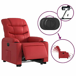 Maison Chic Fauteuil Relax pour salon, Fauteuil inclinable électrique rouge similicuir -GKD80208 pas cher