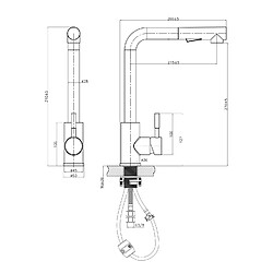 Cecipa max Mitigeur Cuisine avec Douchette Extractible Robinet Cuisine avec 2 Jets aux Choix Robinetterie en Acier Brossé Haute Qualité,EU Modèle pas cher