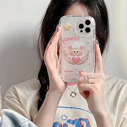 GUPBOO Étui pour iPhone12 Mignon petit mouton support de coque de téléphone transparent en silicone