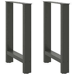 vidaXL Pieds de table basse anthracite 2 pcs 50x(72-73) cm acier